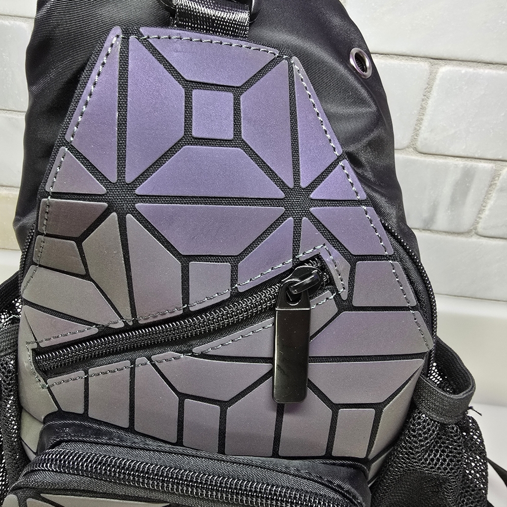 Geometric Pattern Sling Backpack - image 2